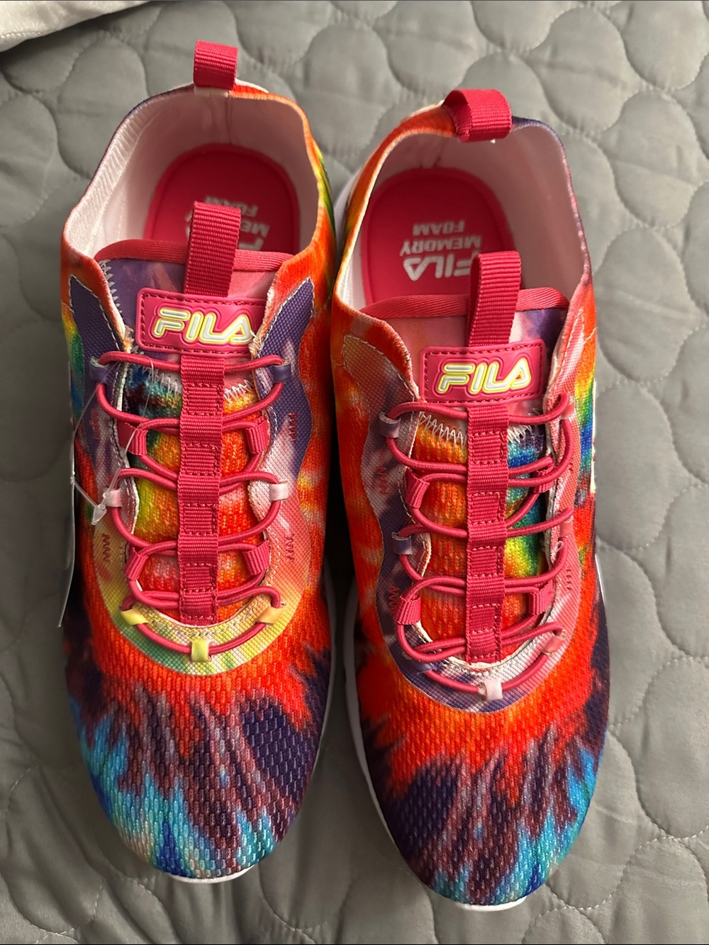Fila Women's Multicolor Tie-Dye Athletic Sneakers - Pink Accents